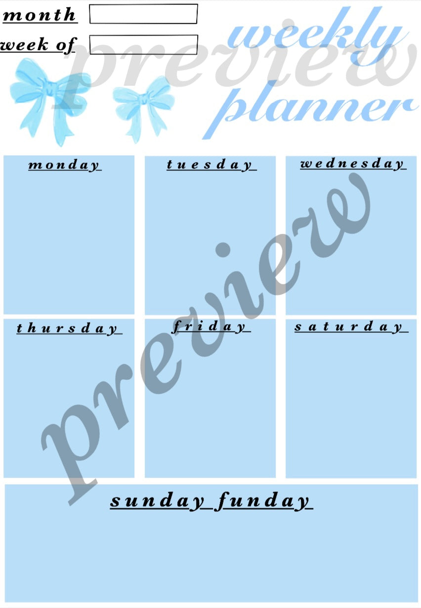 Blue Coquette Digital Planner – saturnfairy