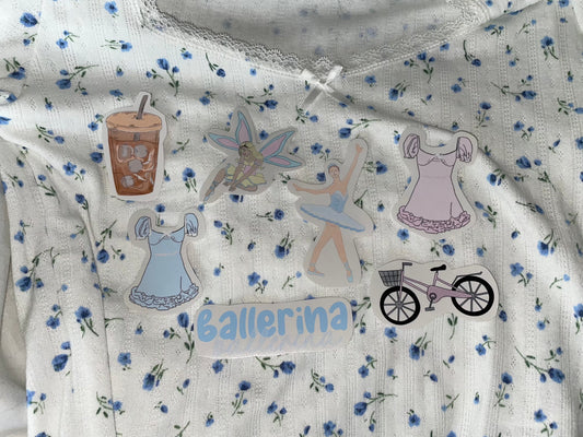 vintage ballerina sticker sheet